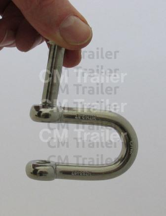 STAINLESS STEEL SHACKLE WITH ANTI LOSS THREADED PIN